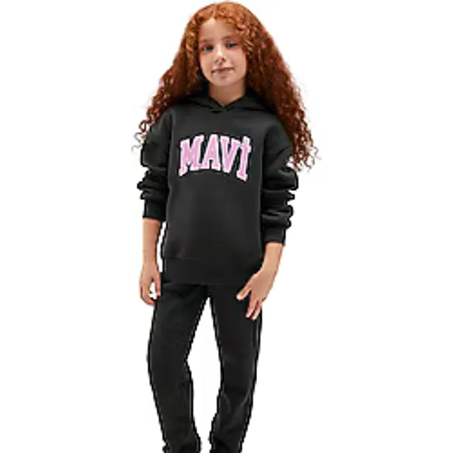 Mavi Logo Baskılı 7610035-70087 Kapüşonlu Antrasit Çocuk Sweatsirt