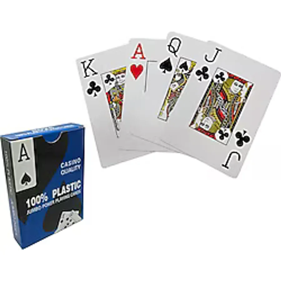 Mavi Pvc Plastik Su Geçirmez Jumbo Blackjack iskambil Oyun Kağıdı cin443mv