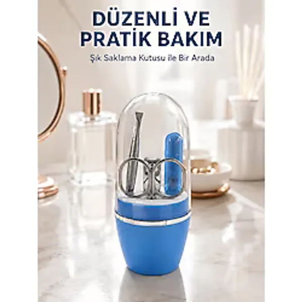 Mavi Tırnak Bakım Seti Çok Amaçlı Manikür Pedikür Kiti