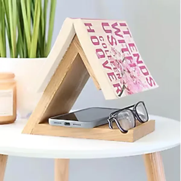 Mavitrend Kitap Sayfası Tutucu Standı, Ahşap Üçgen Ayraç, Masa Üstü Kitap Okuma Desteği Kitap Standı,