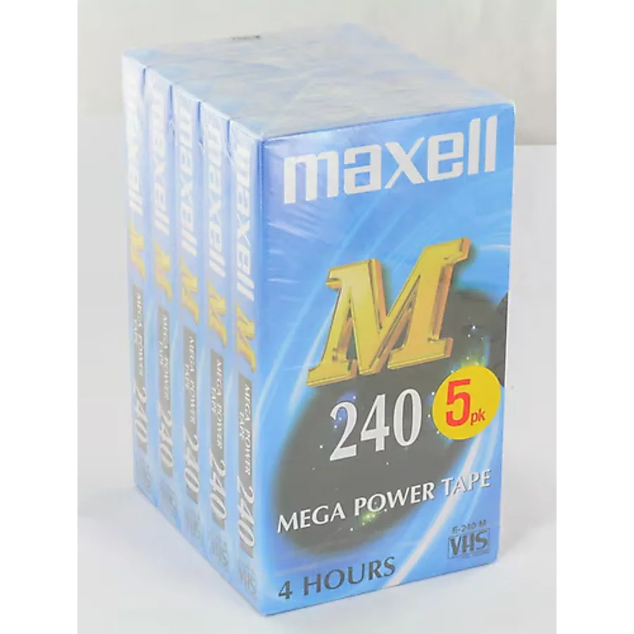 Maxell M240 Video Tape 5'li Paket E240m Mega Power Vhs Video Tapes