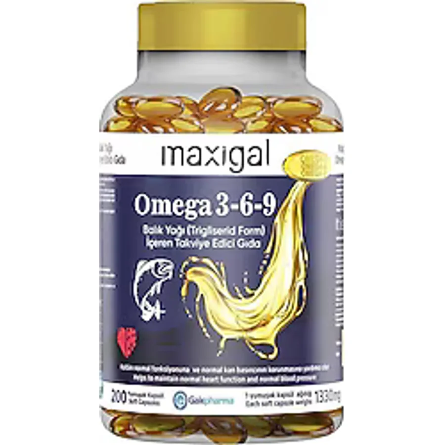 Maxigal Omega 3 + 6 + 9 Balık Yağı 200 Kapsül