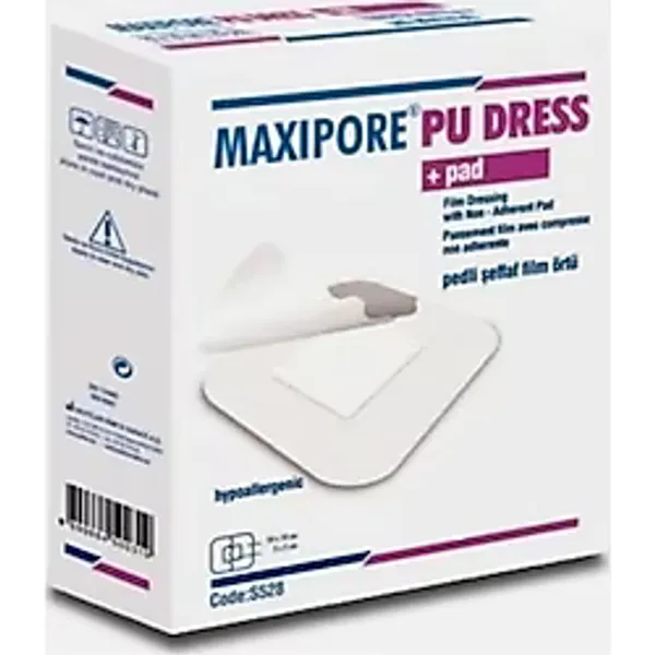 Maxipore Pu Dress Pedli Şeffaf Steril Su Geçirmez Yara Örtüsü 10Cm X 10Cm 25'Li Kutu