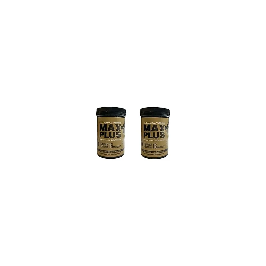 MaxPlus 550gr Doğal Bitkisel İçerik 15 Mineral Vitamin 16 Amino Asit, kilo almaya destek içecek, 2 A