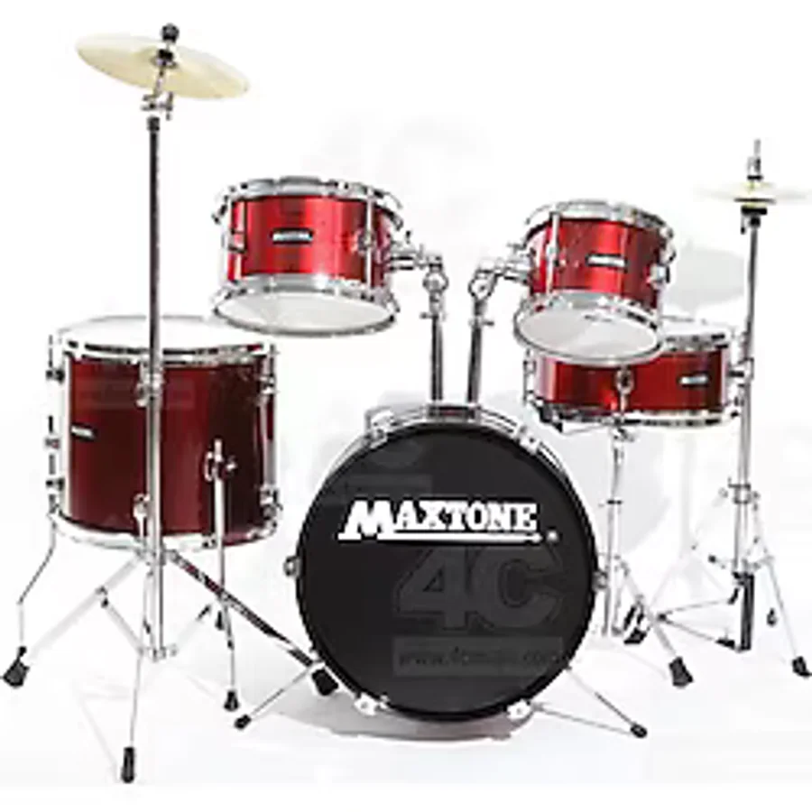 MAXTONE JUNIOR DAVUL SET 5 PCS METALİK KIRMIZI