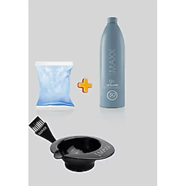 Maxx Deluxe Oryal Mavi 500 Gr - Oksidan 1000 Ml 30V, Boya Tası Ve Fırçası Hediye