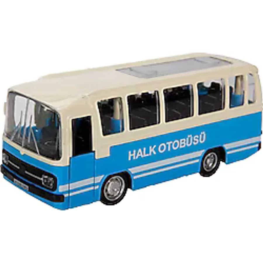 Maxx Wheels Sesli ve Işıklı Nostaljik Mavi 15 cm Halk Otobüsü 3097