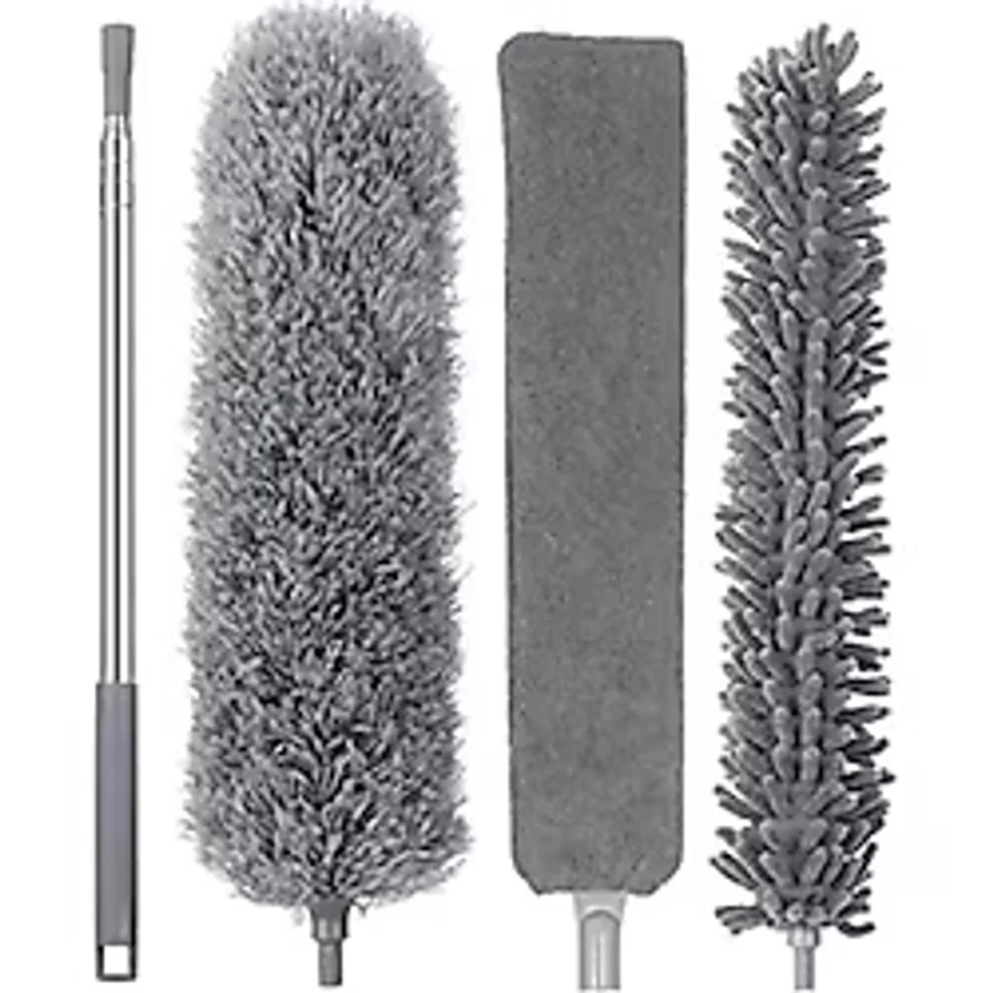 Mayaglory Alüminyum Gövdeli Teleskopik Araç Yıkama Mopu Uzayabilir Saplı Mikrofiber Mop, Yedek Bezli, Çıkarılabilir Başlık, Araba Fırçası ,Oto Fırça , Çizmez Kırılmaz (Toz Alma 3'lü Set)