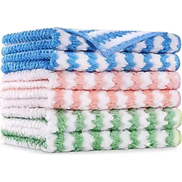 Mayaglory Çok Amaçlı Mikrofiber Temizlik Bezi Seti - 3'lü Paket, Yüksek Emici, İz ve Tüy Bırakmayan Mutfak, Cam ve Araç Kurulama Havlusu (Dalgalı Doku, Çok Renkli)
