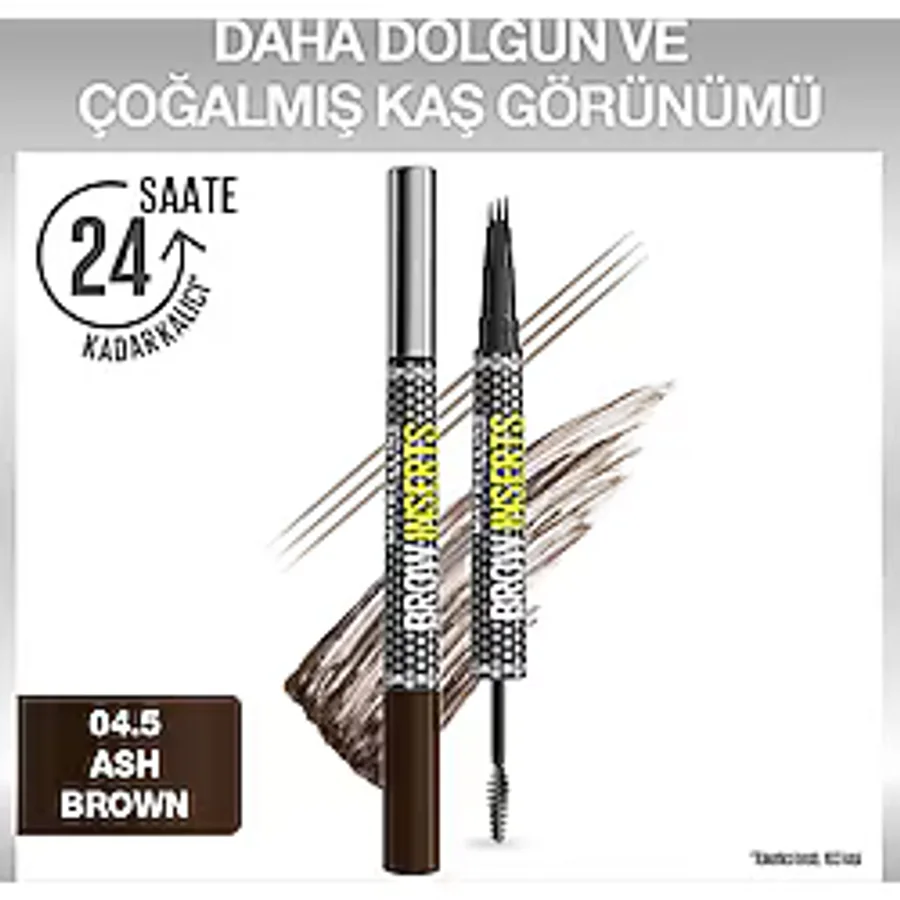 Maybelline New York Brow Insert Çift Uçlu Kaş Kalemi - 04.5 Ash Brown