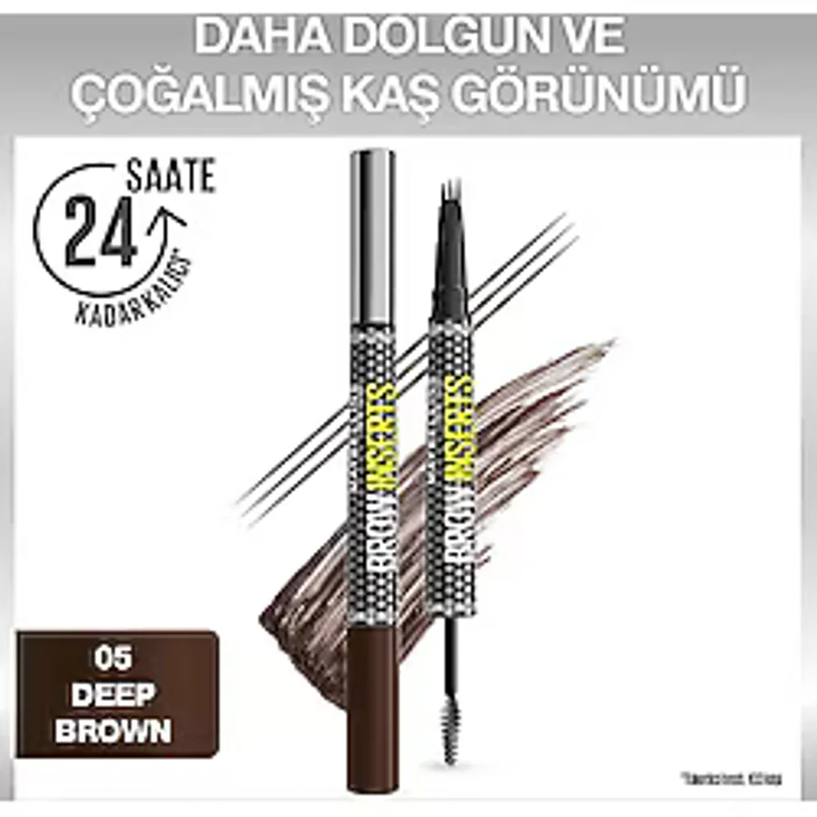 Maybelline New York Brow Insert Çift Uçlu Kaş Kalemi - 05 Deep Brown