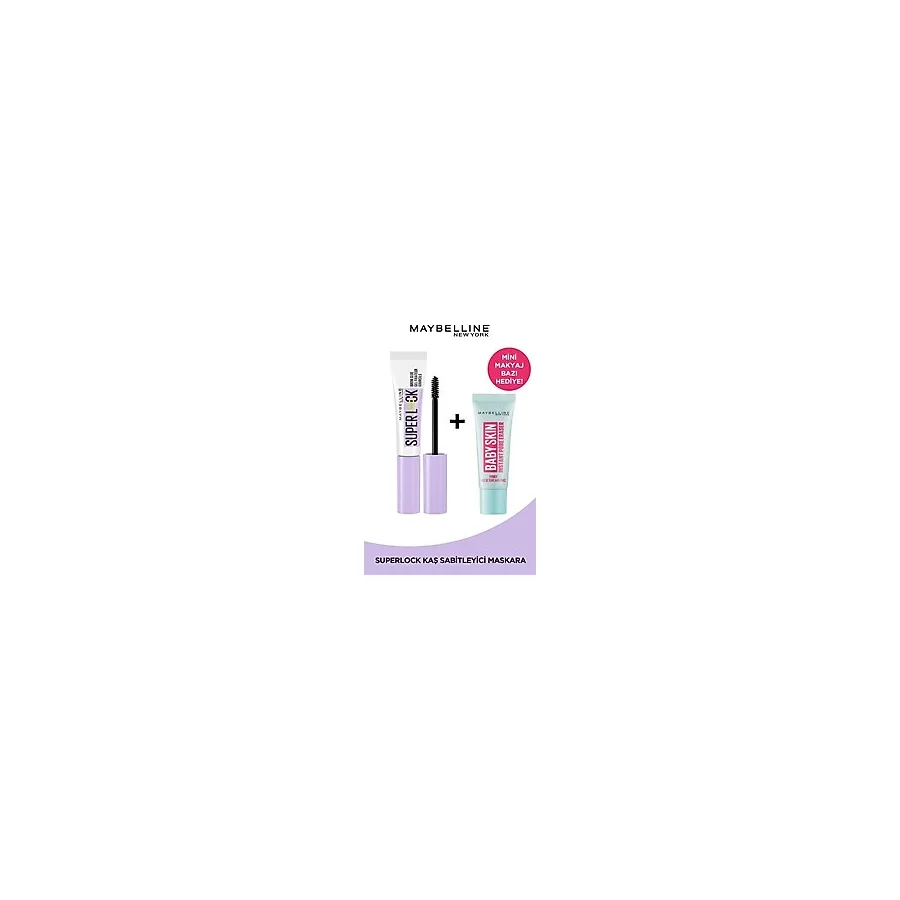 Maybelline New York Super Lock Kaş Sabitleyici & Baby Skin Pore Erase Mini Ikilisi - Siyah