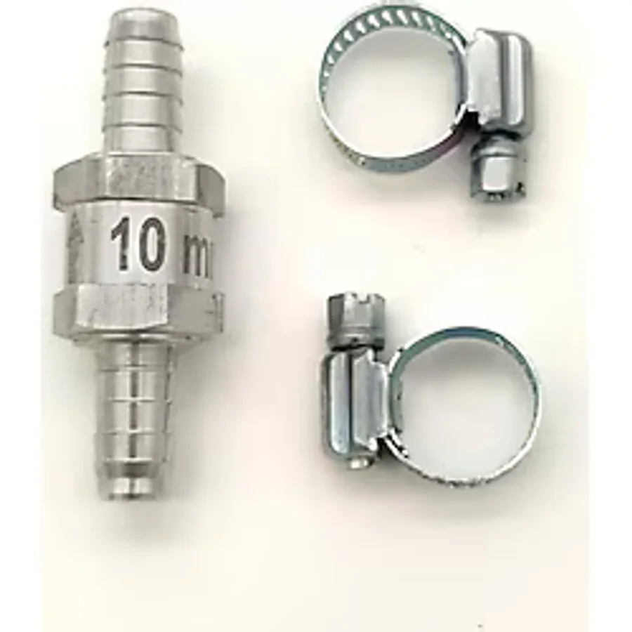 Mazot Benzin Yakıt Çekvalf 10mm ve 2 adet Hortum Kelepçesi