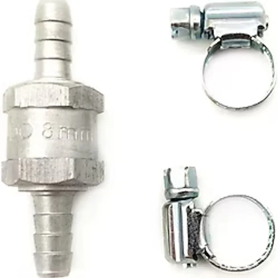 Mazot Benzin Yakıt Çekvalf 8mm ve 2 adet Hortum Kelepçesi