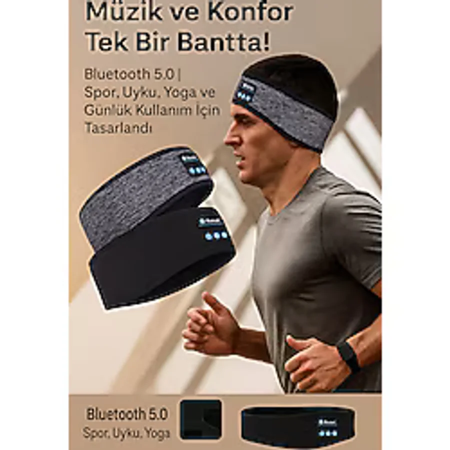 MBK Bluetooth'lu Uyku Bandı Kulaklık Kablosuz Müzikli Göz Bandı Meditasyon, Seyahat, Uyku İçin
