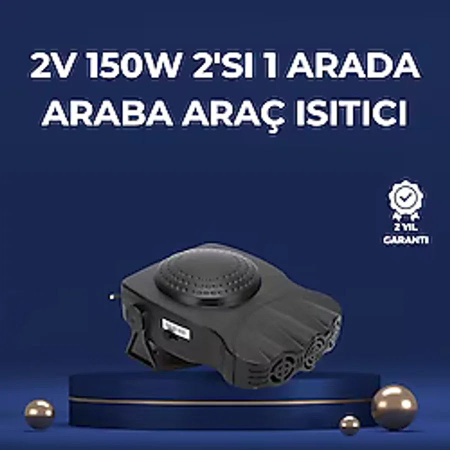 MCM Group 3'ü 1 Arada Araç Içi Isıtıcı Fan 12V Prizli, Buz Çözücü, Temiz Hava ve Hızlı Isıtma Özellikli