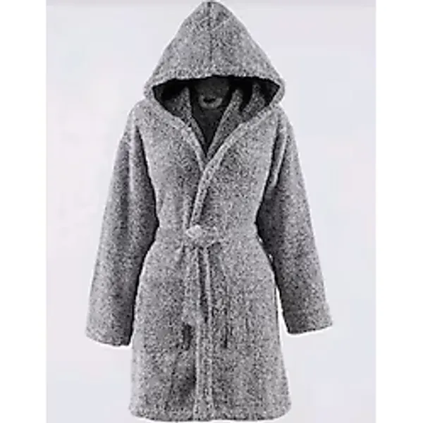 MCN Tekstil Kapşonlu welsoft unisex peluş bornoz sabahlık L