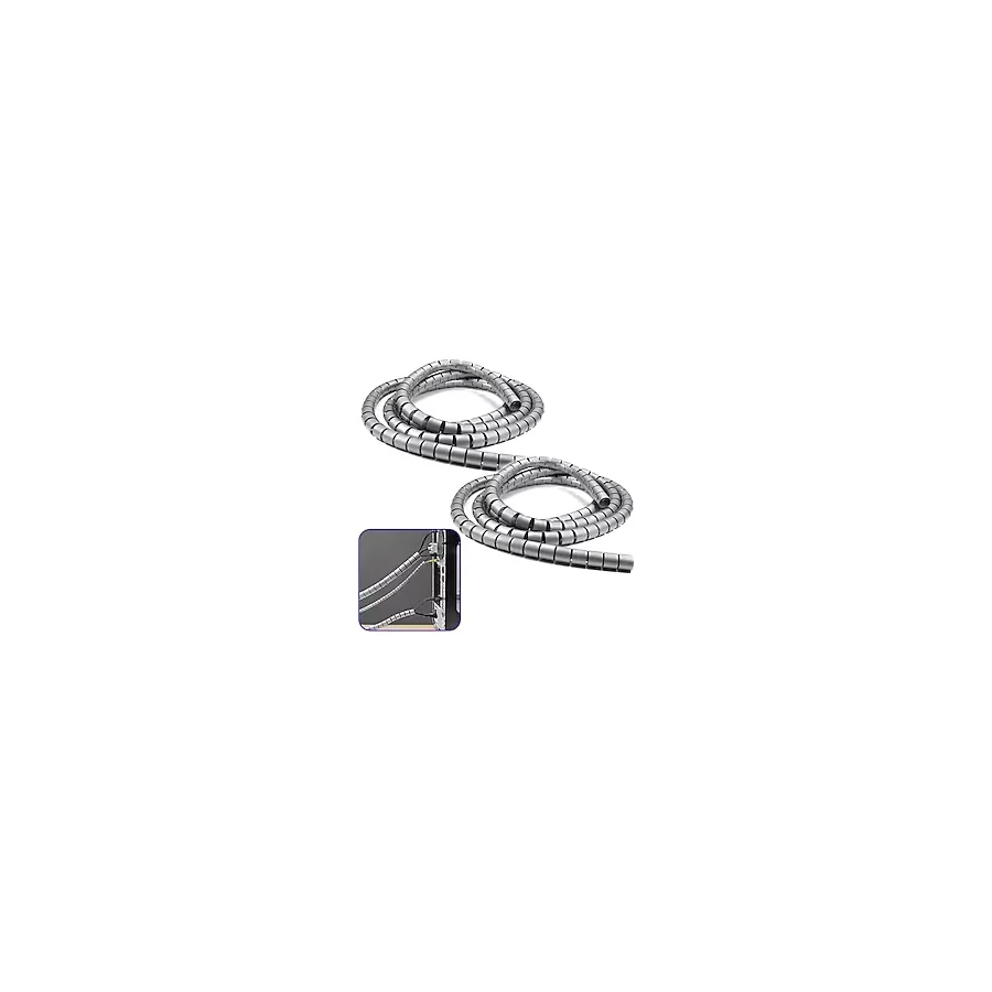 Mcreative 1 mt x 16 mm Spiral Boru Kablo Kanalı Kablo Fiş Düzenleyici Toplayıcı Kordon Kablo Tutucu Gri (2 Adet)