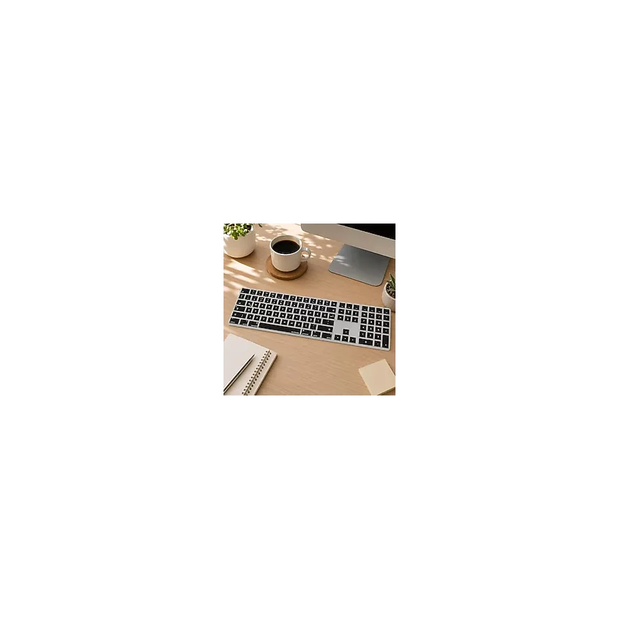 McStorey Apple Magic Keyboard 2 A1843 Numerik Türkçe Q Klavye Koruyucu - US ANSI Enter Uyumu Ile Türkçe Yapma Kaplama Ultra İnce Silikon Keyboard Cover Toz ve Sıvı Koruma Siyah