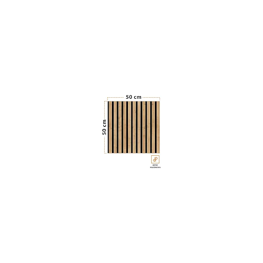 Mdf Ahşap Akustik Duvar ve Tavan Kaplama Paneli 50 x 50 cm Safir Meşe