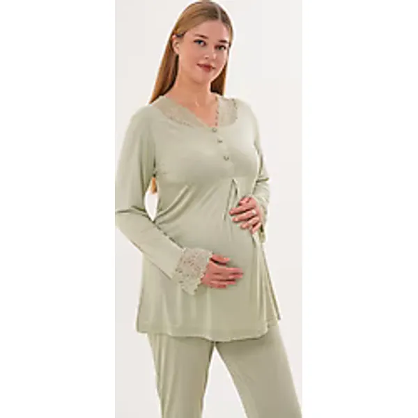 Mecit 5808 Yeşil Lohusa Pijama Takımı
