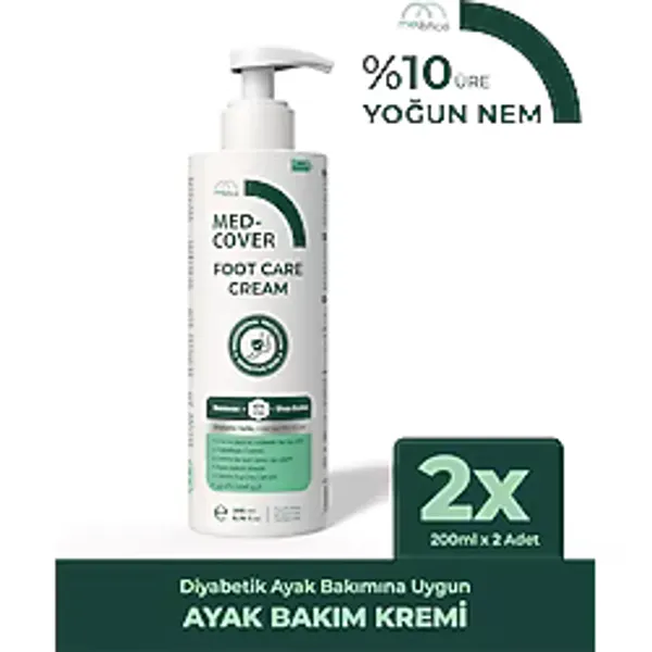 MED-COVER Ayak Bakım Kremi x 2 adet- Uyumlu & Hassas Ciltlere Özel (%10 Üre, Shea Butter, Beeswax