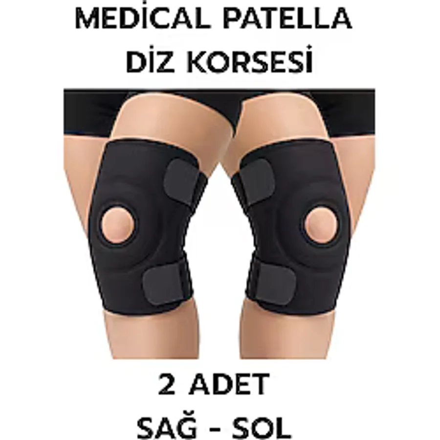 Medical Patella Destekli Diz Korsesi İkili Sağ Sol Çapraz Bağ Menisküs Ağrısı İçin Sporcu Dizlik
