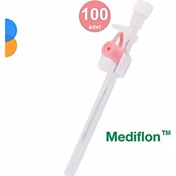 Medikal Mediflon Branül (İntraket) Pembe 20G 100 lü Kutu
