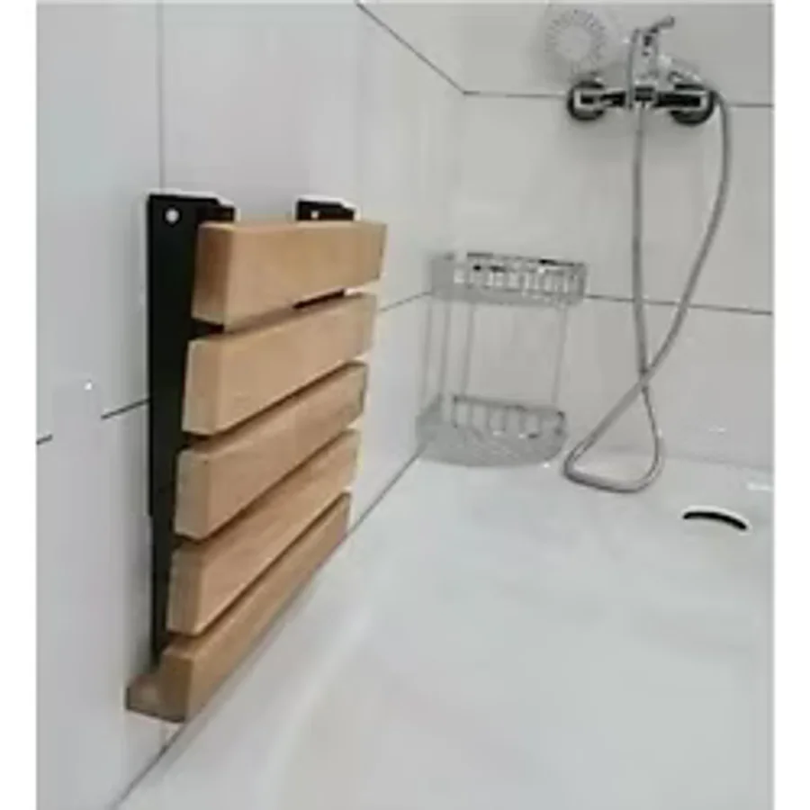 Medikaltec Duvara Monte Katlanabilir Ahşap Duş Oturağı
