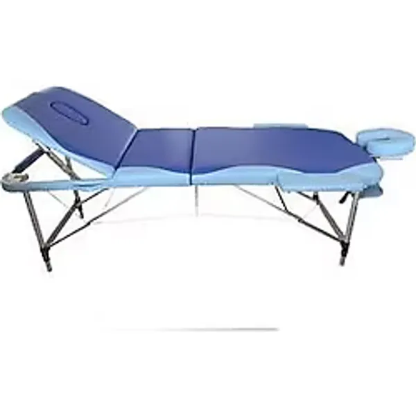 Medikaltec Katlanabilir 3Parçalı Metal M - Medikaltec Katlanabilir 3Parçalı Metal Masaj Masası, Çanta Tipi Masaj Ve Tedavi Yatağı Lacivert-Mavi