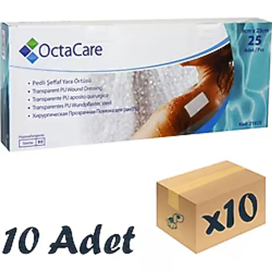 Medikaltec Şeffaf Su Geçirmez Yara Örtüsü 9cm X 25cm 10 Adet Tekli Steril Paket