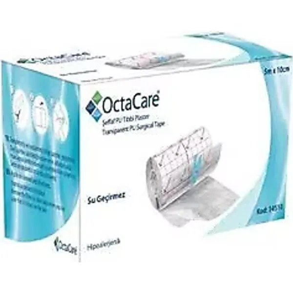 Medikaltec Su Geçirmez Tıbbi Plaster 5Mx - Medikaltec Su Geçirmez Tıbbi Plaster 5Mx10cm Octacare Şeffaf (Pu)