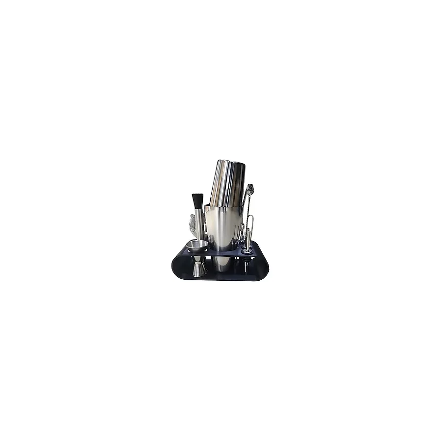 Mediterian 10 Parça Kokteyl Seti, 750 ml Boston Shaker, Stand ve Kutulu, Ekonomik Paket - Altın