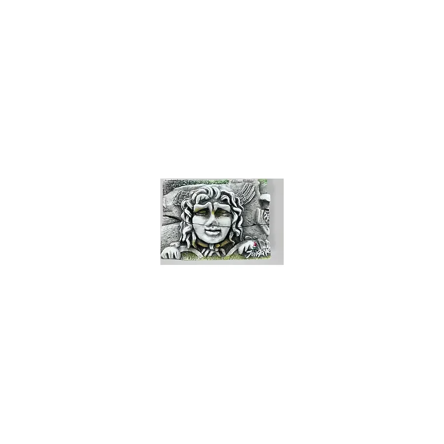 Medusa Figürlü 3D Taş Görünümlü Dekoratif Polyester Magnet Buzdolabı Süsü - Türkiye / Didim Hediyelik 7,5cm x 5,5cm (kod:1008)
