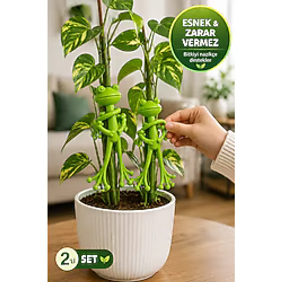 MEDUSHOP 2'li Set Kurbağa Bitki Destek Tutucu Esnek Saksı Çiçek Sarmaşık Bitki Sabitleyici Klips