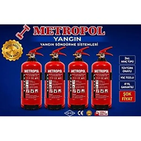 Mega Metropol 2 Kg Dört Adet Abc Kuru Tozlu Yangın Söndürme Cihazı. Yangın Söndürme Tüpü. Yangın Söndürme Cihazları. Yangın Söndürücü. Yangın Söndürme . Yangın Söndürme Malzemeleri.