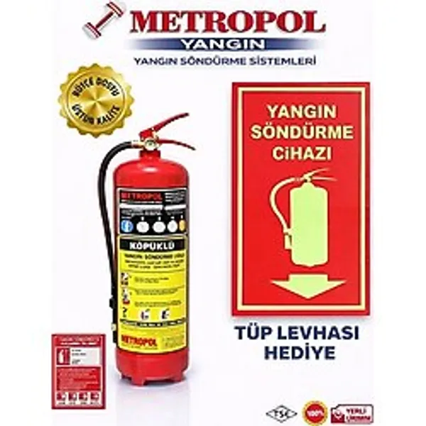 Mega Metropol Aff Köpüklü 6 Kg Yangın Söndürme Cihazı. Yangın Söndürme Tüpü. Yangın Söndürücü. Yangın Söndürme Cihazları. Yangın Söndürme Malzemeleri. Yangın Tüpü Çeşitleri.