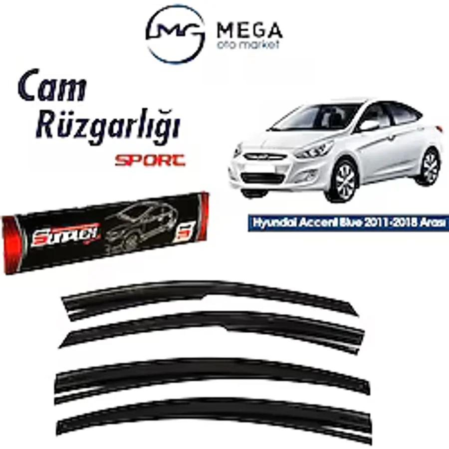 Mega Oto Market Hyundai Accent Blue 2011-2018 Arasi Mugen Tip Cam Ruzgarlik Sunplex