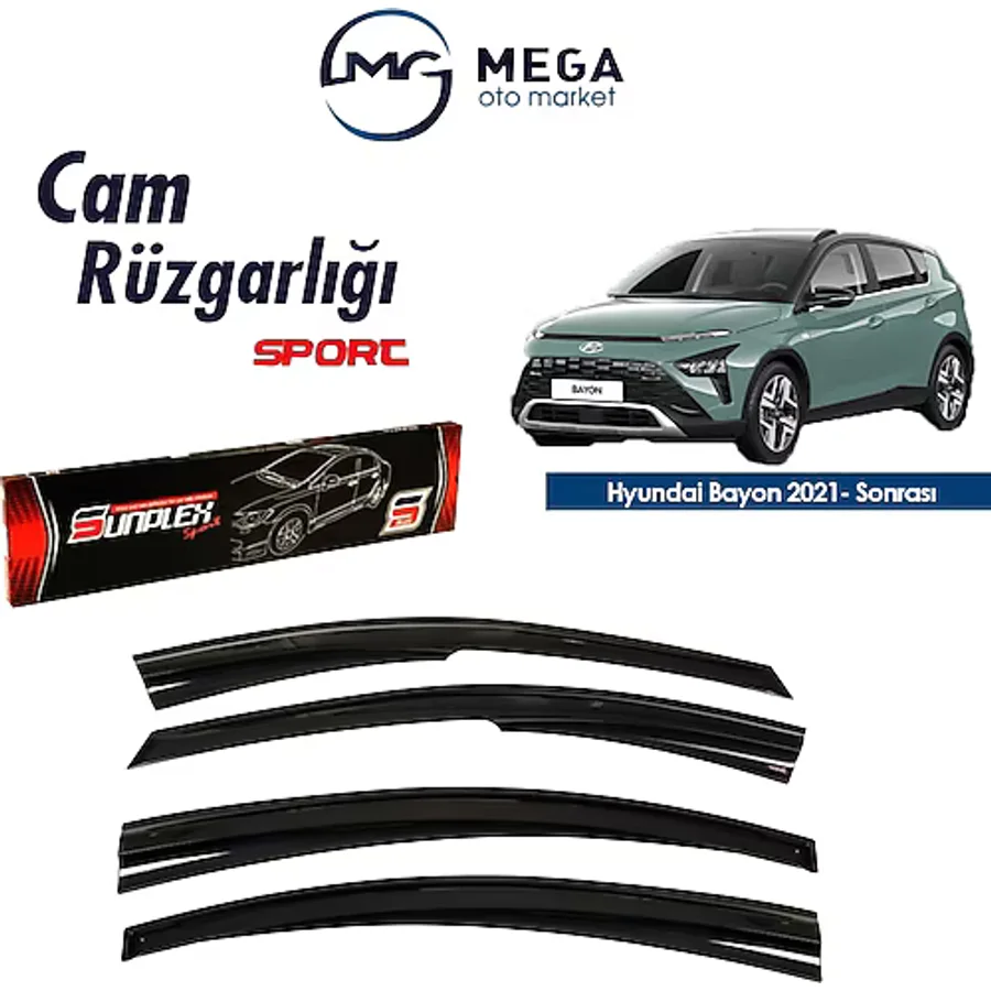 Mega Oto Market Hyundai Bayon 2021- Sonrasi Mugen Tip Cam Ruzgarlik Sunplex