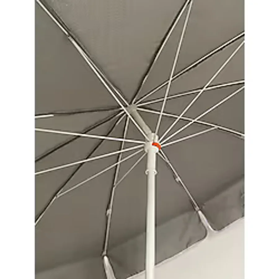 Mega Şemsiye 10 Telli Kalın Polyester Kumaşlı Balkon, Plaj Şemsiyesi (Bidon Hariç) - Gri