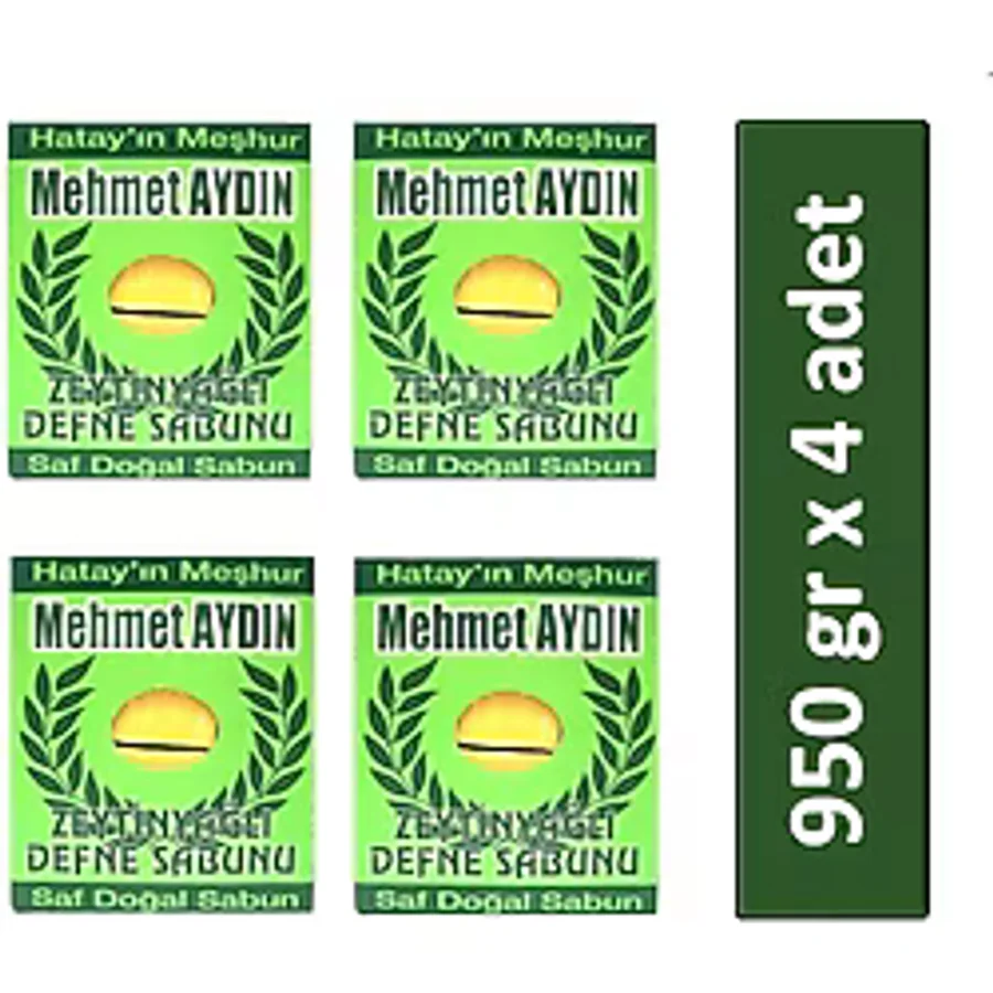 Mehmet Aydın Saf Doğal Zeytinyağlı Defne 950 gr 4 Adet Sabun