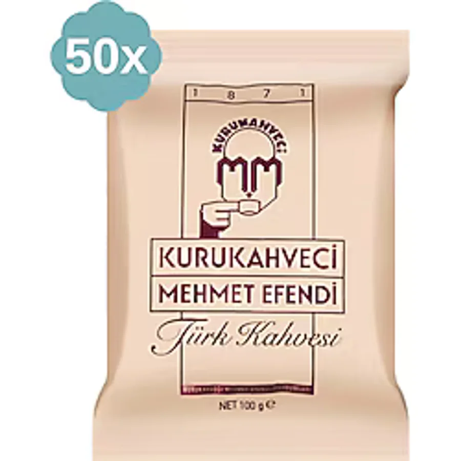 Mehmet Efendi Kurukahveci Türk Kahvesi 100 gr (50'li Set) (25'li x 2 Koli)