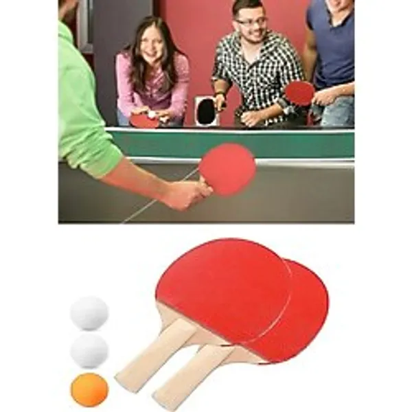 Meks Ping Pong Masa Tenisi Seti Tenis Raketi Seti 2 Raket + 3 Ping Pong Topu Spor Aksesuarları