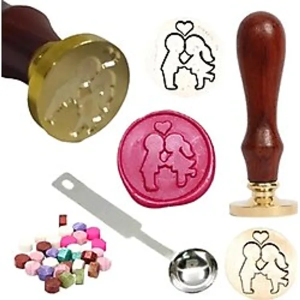 Mektup Damga Mühürü Öpücük Kiss + 30 Mühür Mumu + Eritme Kaşığı