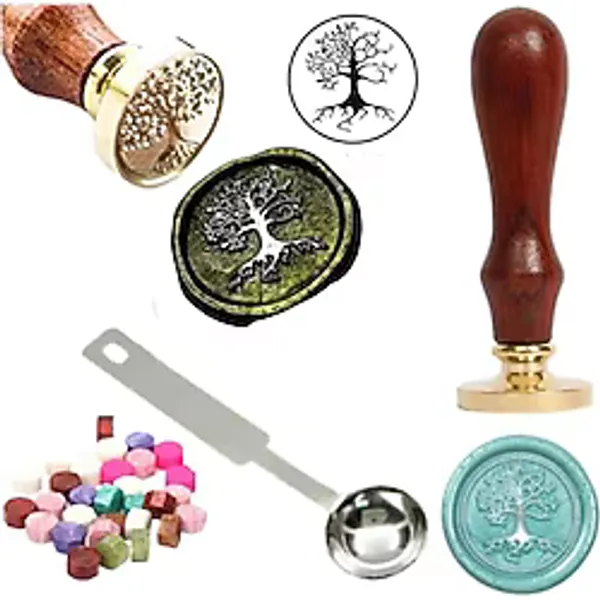 Mektup Damga Mühürü Tree Of Life + 30 Mühür Mumu + Eritme Kaşığı