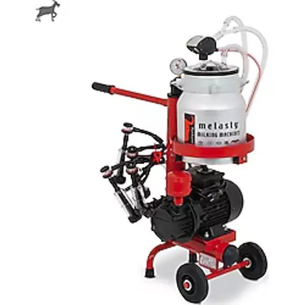 Melasty Micro İkili Keçi Süt Sağma Makinesi (Alüminyum Güğüm - Kauçuk Memelik) (Micro) (Çift Güğüm) (Kuru Pompa)