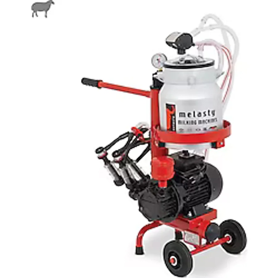 Melasty Micro İkili Koyun Süt Sağma Makinesi (Alüminyum Güğüm - Kauçuk Memelik) (Kuru Pompa)