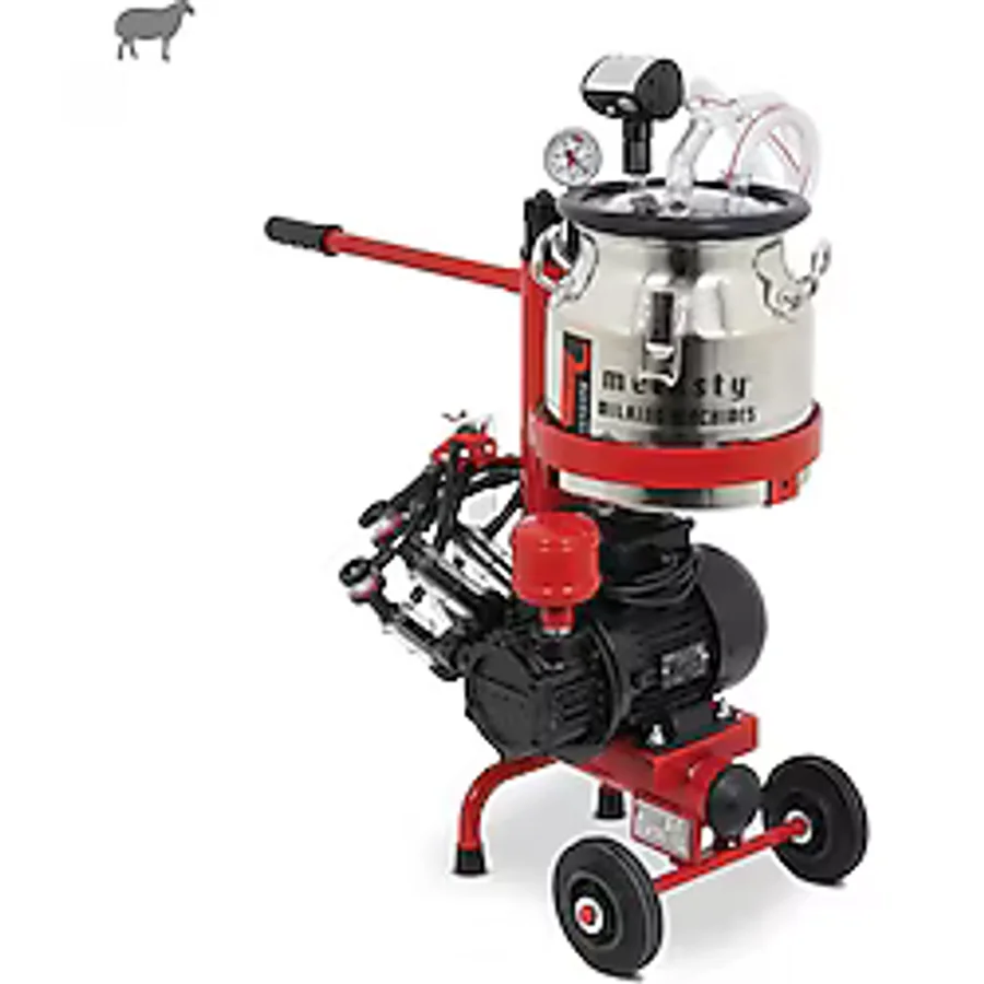 Melasty Micro İkili Koyun Süt Sağma Makinesi (Paslanmaz Güğüm - Kauçuk Memelik) (Kuru Pompa)