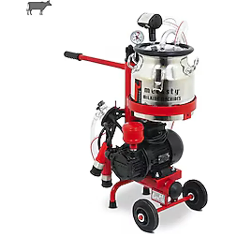 Melasty Micro Tekli İnek Süt Sağma Makinesi (Paslanmaz Güğüm - Kauçuk Memelik) (Kuru Pompa)