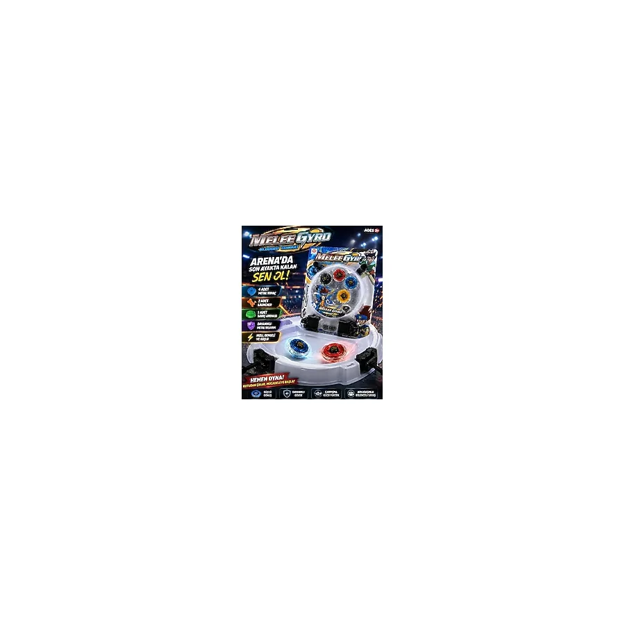 Meleegyro 4'Lü Metal Beyblade Arena Seti 4 Topaç 2 Fırlatıcı